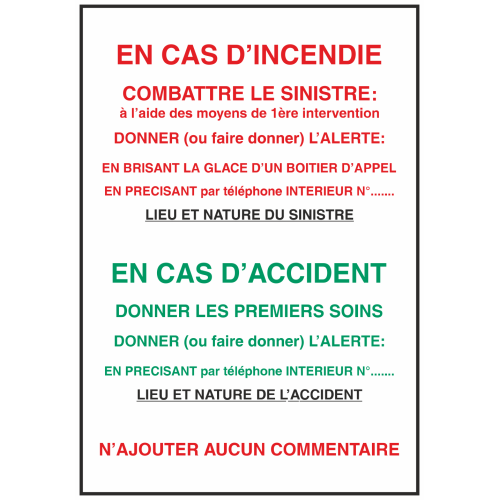 Autocollant Consigne De Sécurité