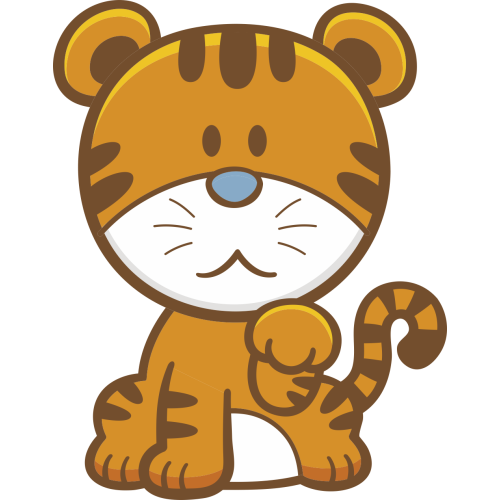 Autocollant Enfant Tigre Mignon