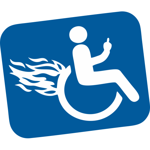 Autocollant Handicapé Flammes