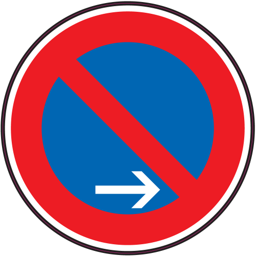 Autocollant Panneau Interdiction De Stationner à Droite