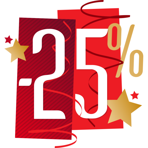 Autocollant Soldes Fêtes -25%