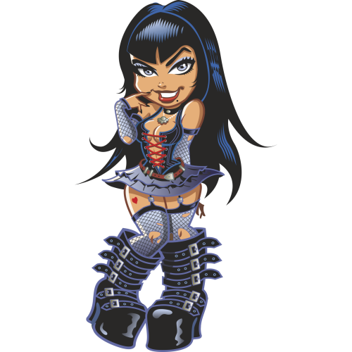 Autocollant Pin Up Sexy Metal