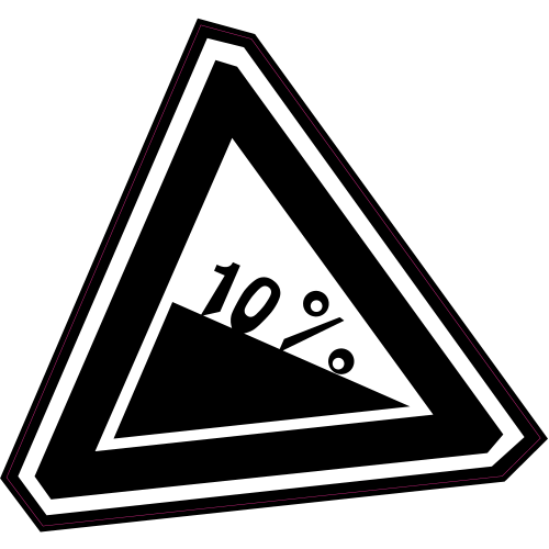 Autocollant Panneau Bomb Pente 10%
