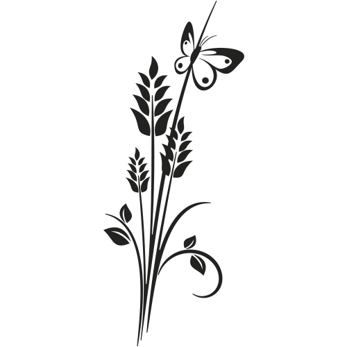Sticker mural plante papillon