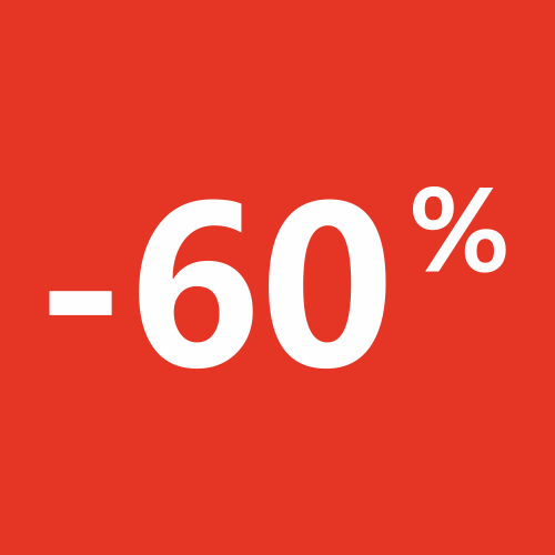Autocollant Soldes 60% Carré Rouge