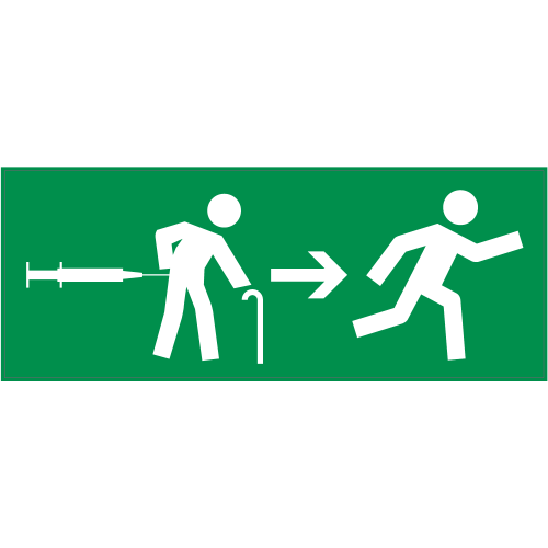 Autocollant Panneau Indication Vaccin