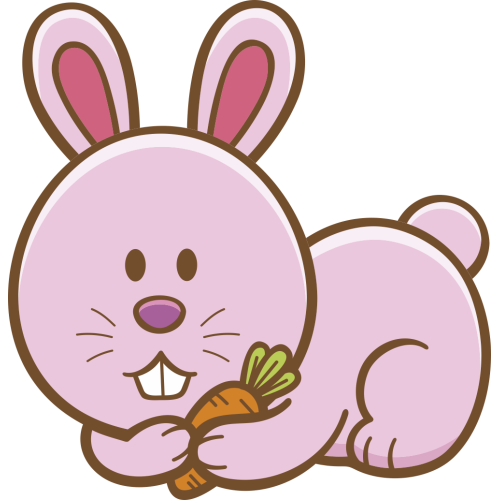 Autocollant Enfant Lapin Carotte