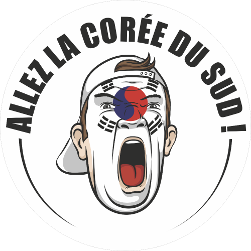 Autocollant Football Allez La Coree Du Sud