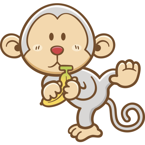 Autocollant Enfant Singe Banane