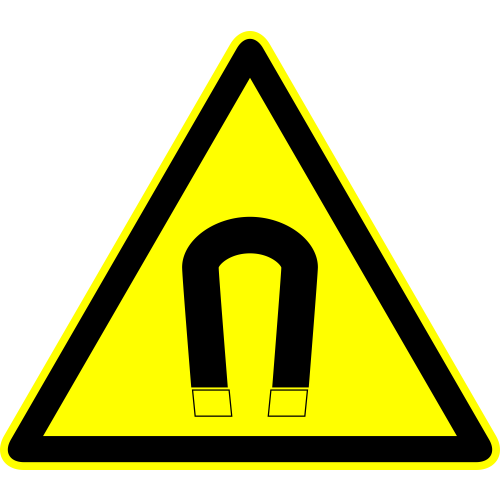 Autocollant Panneau Danger Champ Magnetique