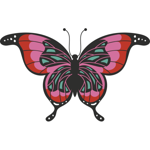 Autocollant Papillon Rouge