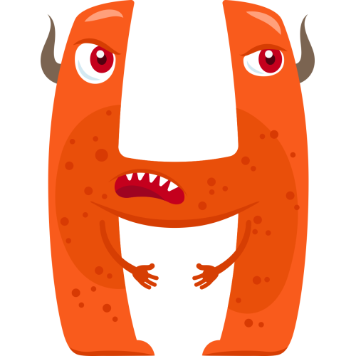 Autocollant Alphabet Monstre Enfant Lettre H