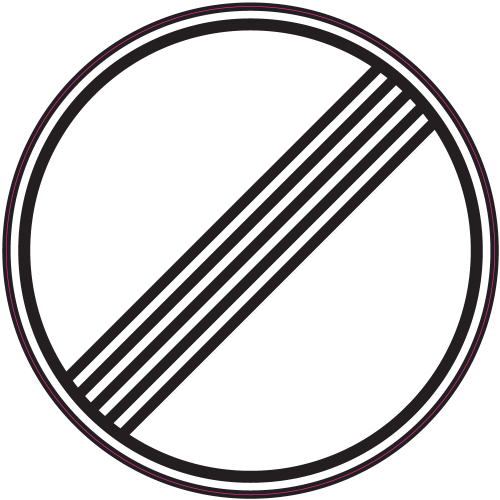 Autocollant Panneau Indication Fin De Toutes Interdictions