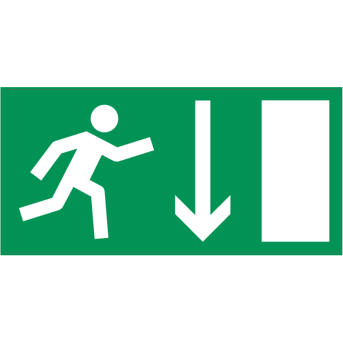 Autocollant Panneau Indication Sortie De Secours Bas