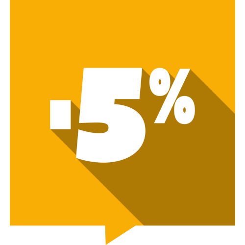 Autocollant Soldes -5% Carré Couleurs