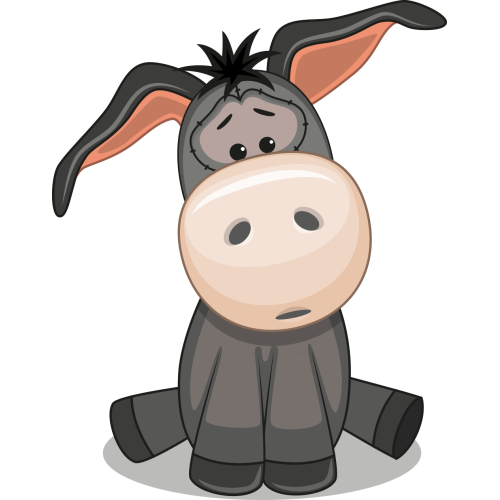 Autocollant Mignon Ane