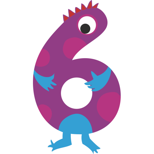 Autocollant Numéro Monstre Enfant