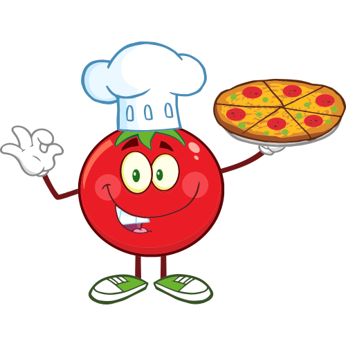 Autocollant Tomate Pizza Mascotte