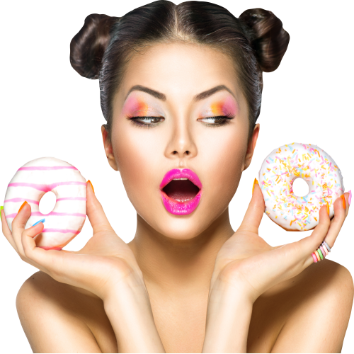 Autocollant Alimentation Donuts Femme 1
