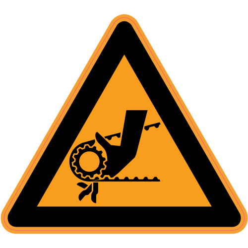 Autocollant Panneau Danger Risque De Blessure Des Mains