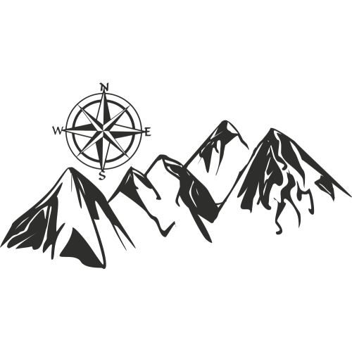 Sticker Montagne Boussole