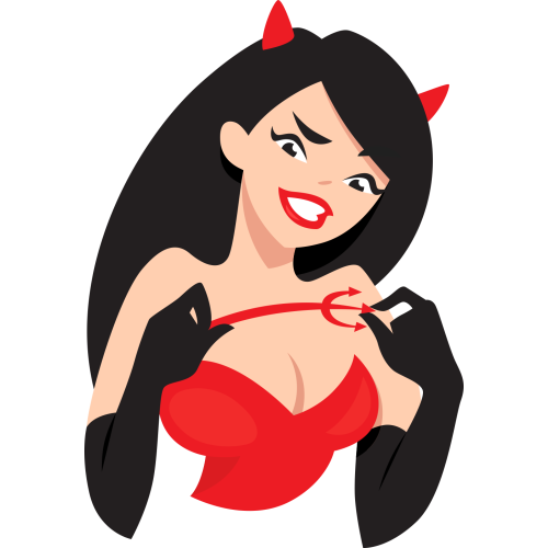 Autocollant Diable Femme Sexy