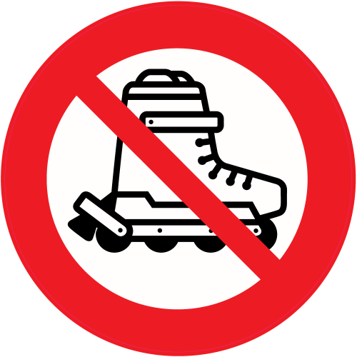 Autocollant Panneau Interdiction Aux Patins à Roulettes Et Rollers