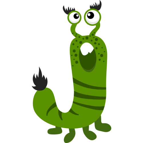 Autocollant Alphabet Enfant Monstre J