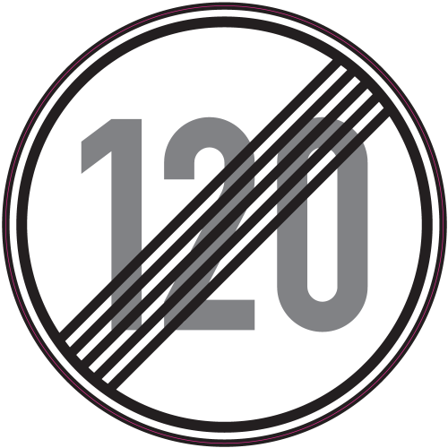 Autocollant Panneau Indication Fin Limitation Vitesse 120km/h