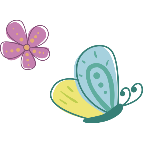 Autocollant Papillon Fleur