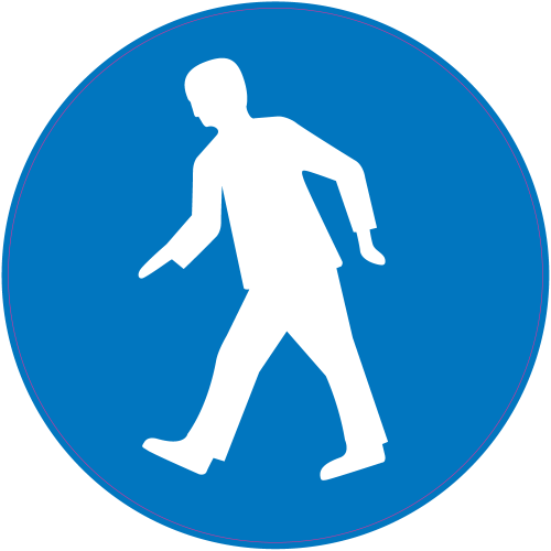 Autocollant Panneau Obligation Passage Pour Pietons