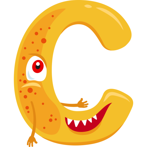 Autocollant Alphabet Monstre Enfant Lettre C