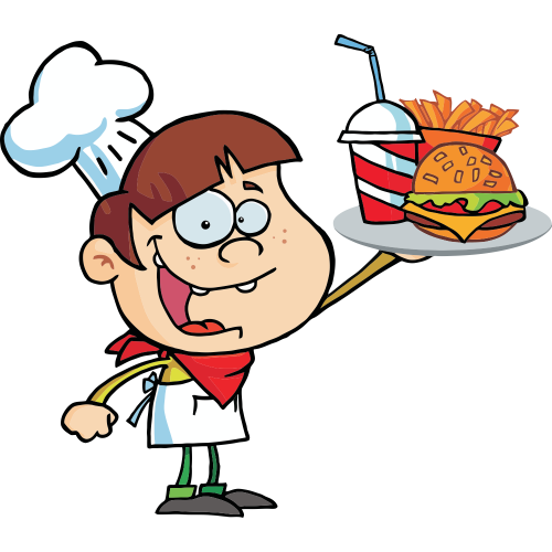 Autocollant Fast Food Mascotte