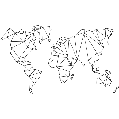 Sticker Map Monde Ge?ome?trie