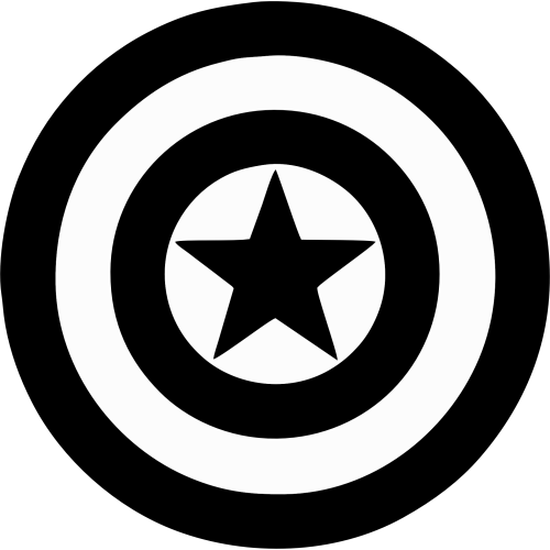 Autocollant Bouclier Captain America Noir