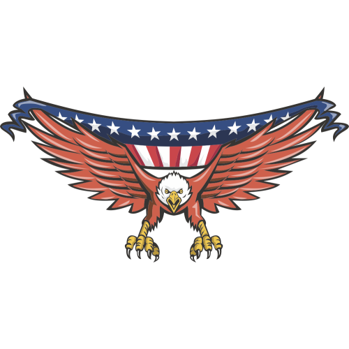 Autocollant Aigle Drapeau Américain