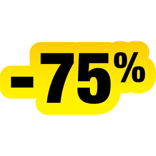 Autocollant Soldes Jaunes Et Noir -75%