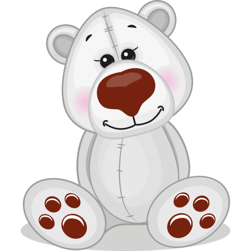 Autocollant Mignon Ours Blanc