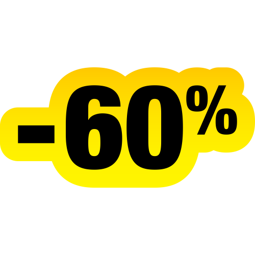 Autocollant Soldes Jaunes Et Noir -60%