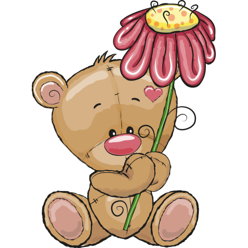 Autocollant Ours En Peluche Mignon