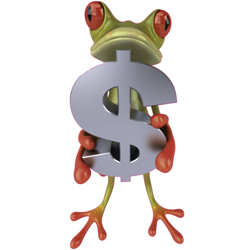 Autocollant Grenouille Dollar