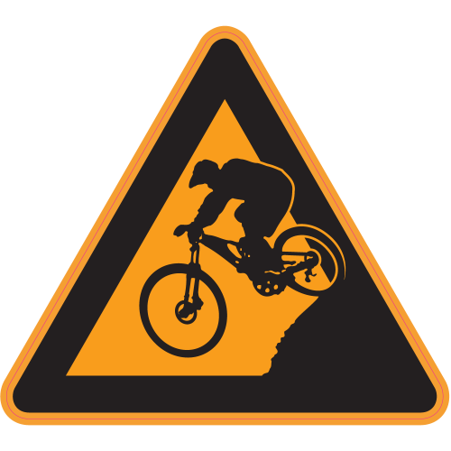 Autocollant Panneau Danger Vélo Cross