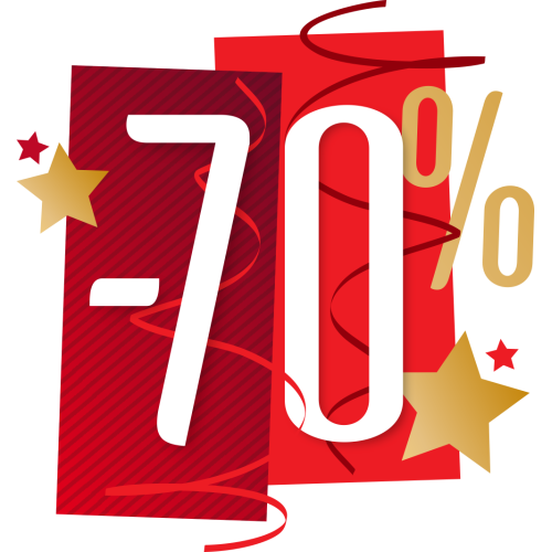 Autocollant Soldes Fêtes -70%