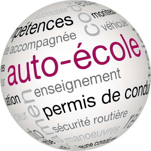 Autocollant Métier Auto Ecole Sphère