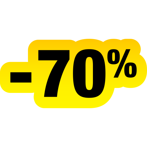 Autocollant Soldes Jaunes Et Noir -70%