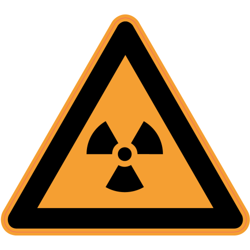 Autocollant Panneau Danger Radiation Ionisante