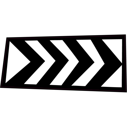 Autocollant Panneau Bomb Virage Dangereux à Droite