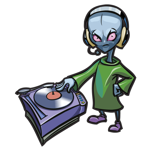Autocollant Alien Dj