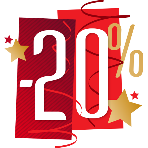 Autocollant Soldes Fêtes -20%