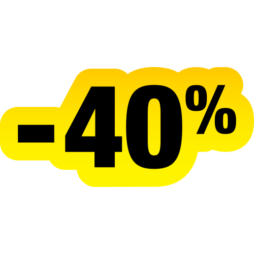 Autocollant Soldes Jaunes Et Noir -40%
